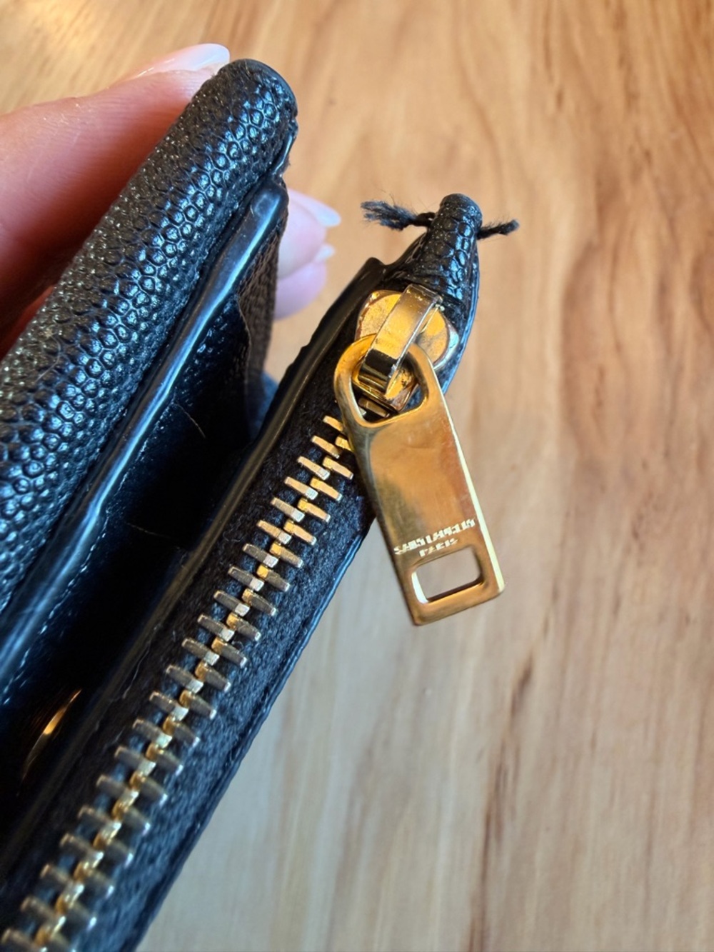 Saint Laurent UpTown Compact Wallet Black Grain Leather w/ Gold Hardware $630 - Picture 4 of 16